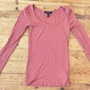 Forever 21 Dusty Rose Long Sleeve Top